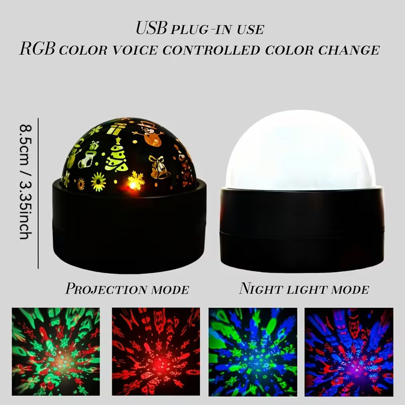 Multi-function Lunar Christmas Theme Indoor Projection USB Lamp