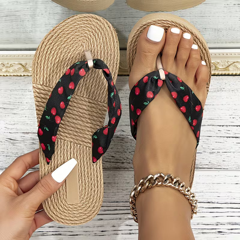Ladies Cherry Flat Flip-Flops