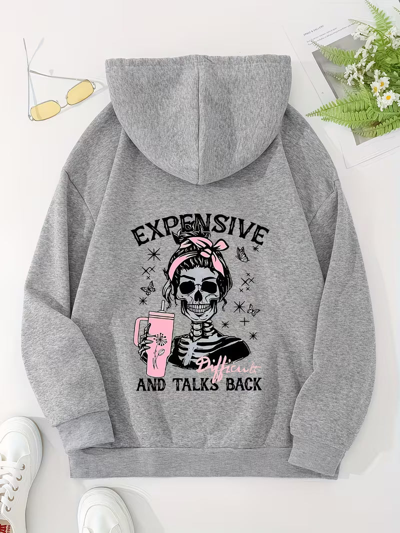 Plus Size Skull Hoodie for Ladies