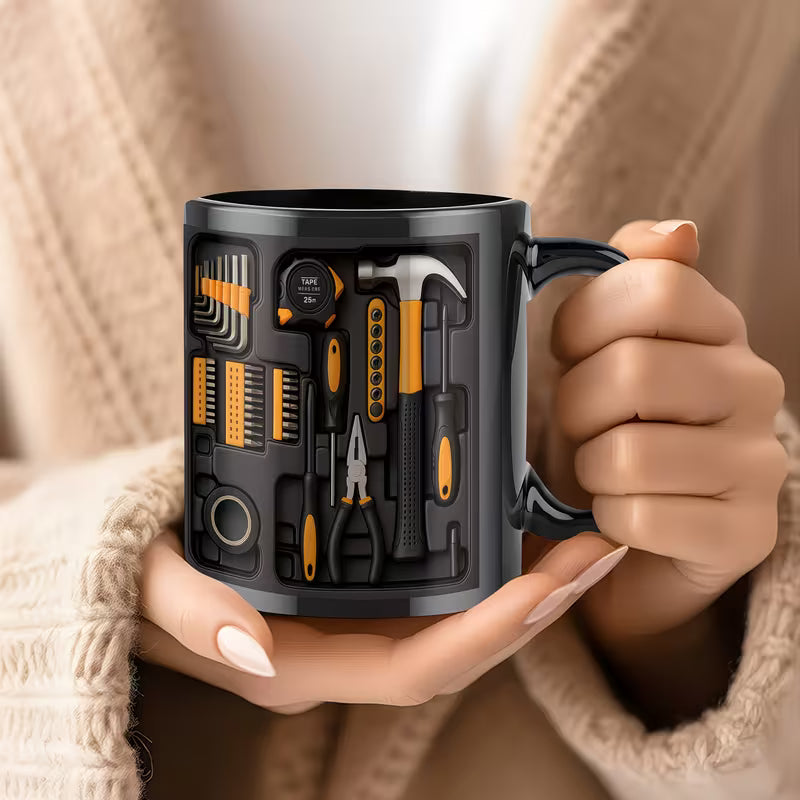Reusable Coffee Cup with Black Tool Storage Box