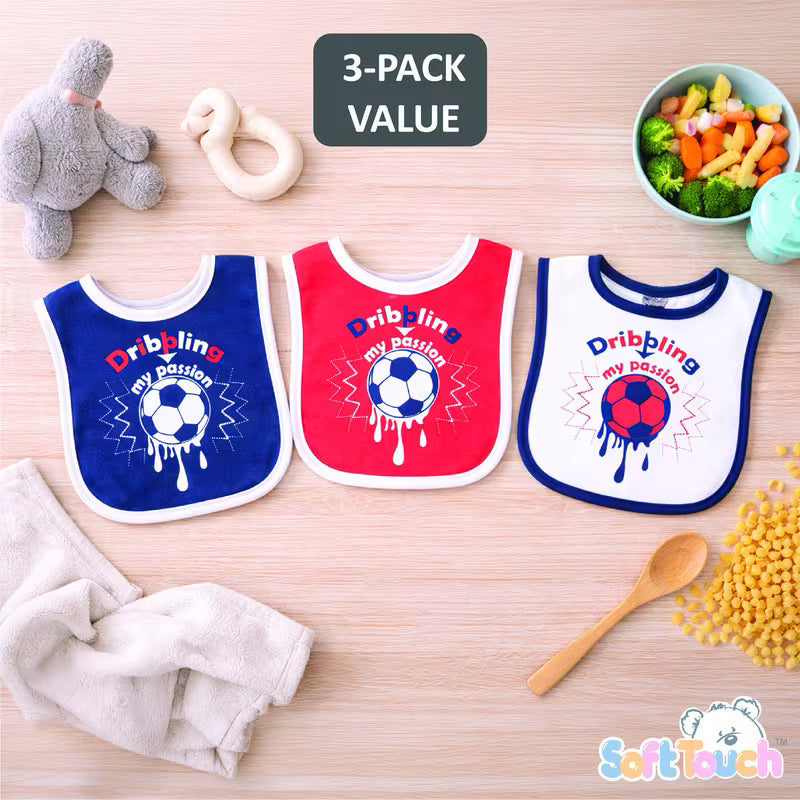 Soft Touch 3 Pack Baby Bibs