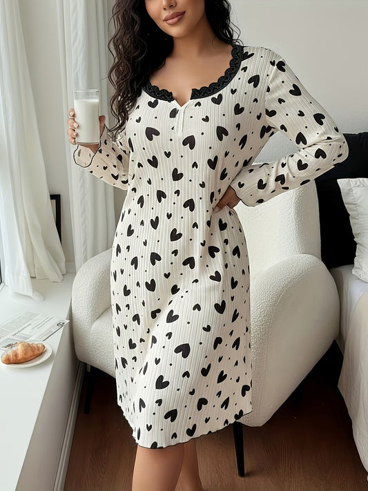 Plus Size Long sleeve nightie