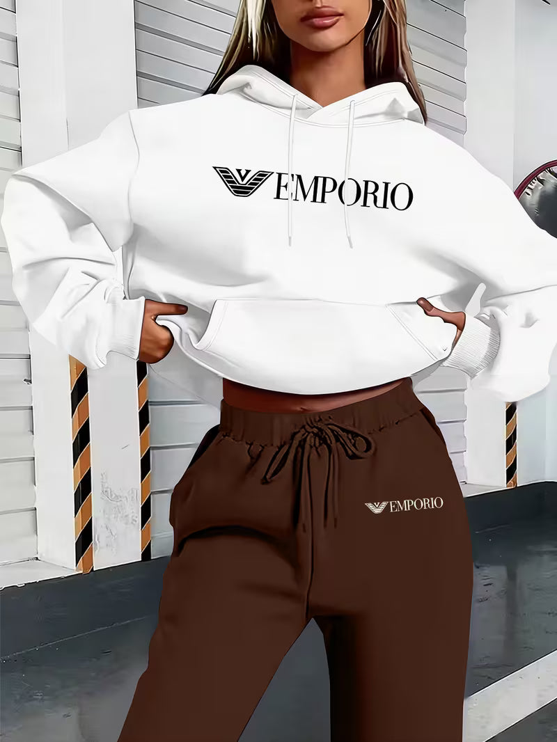 Women'S Plus Size Hooded Sweatshirt Set