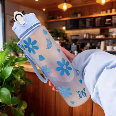 750ML Matte Water Bottle with Cute Pattern