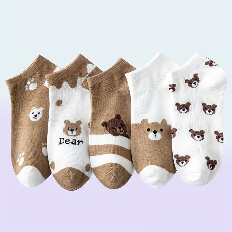 5-Pair Women's Cute Ankle Socks