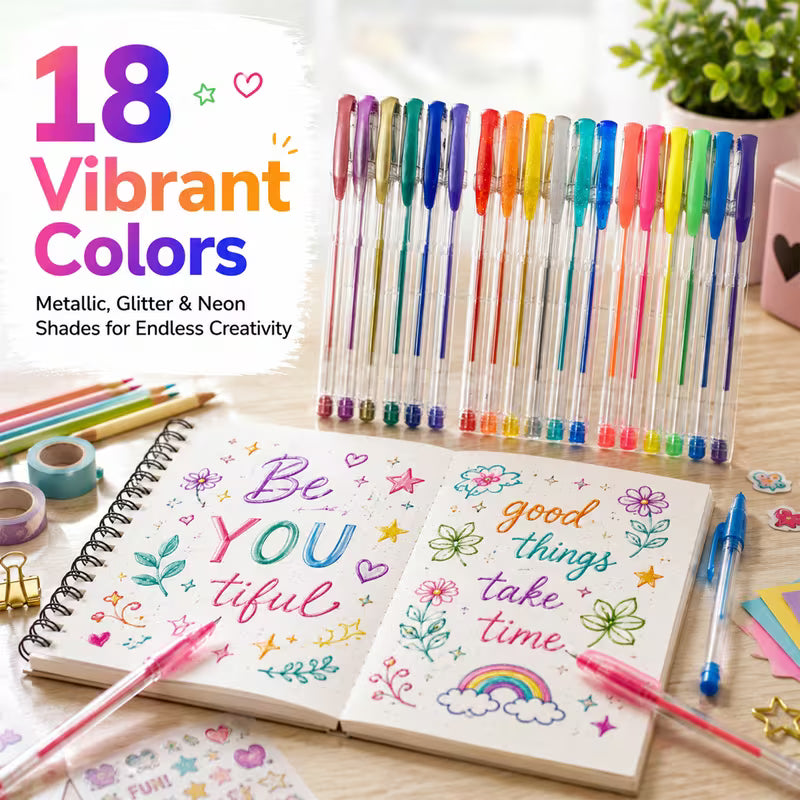 18 Pack Gel Pens Set