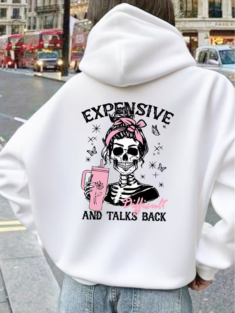 Skull Printed Hoodie for Women