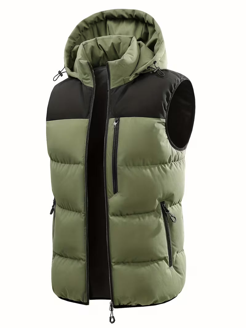 Men'S Winter Outdoor Sleeveless Hooded Jacket