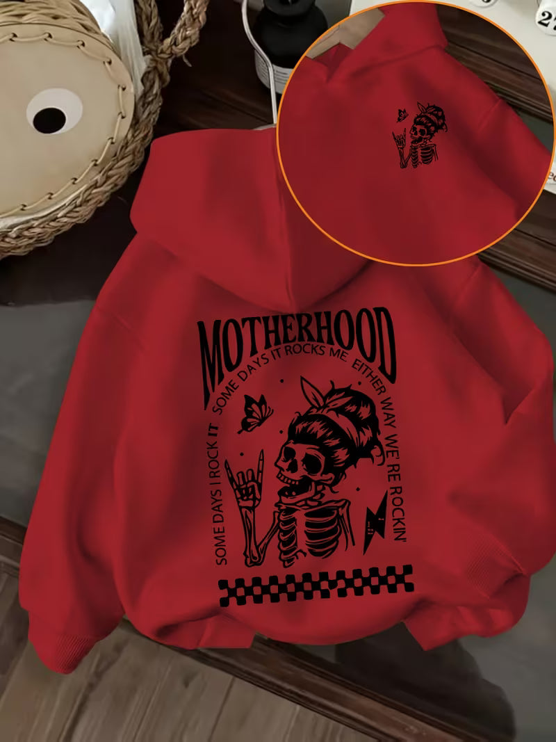 Some Days I Rock, Some Days It Rocks Me, Either Way We Rock Skull Hoodie
