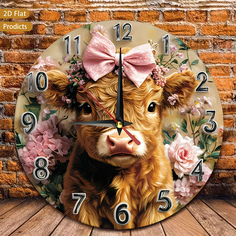 Scottish Highland Cow Wall Clock