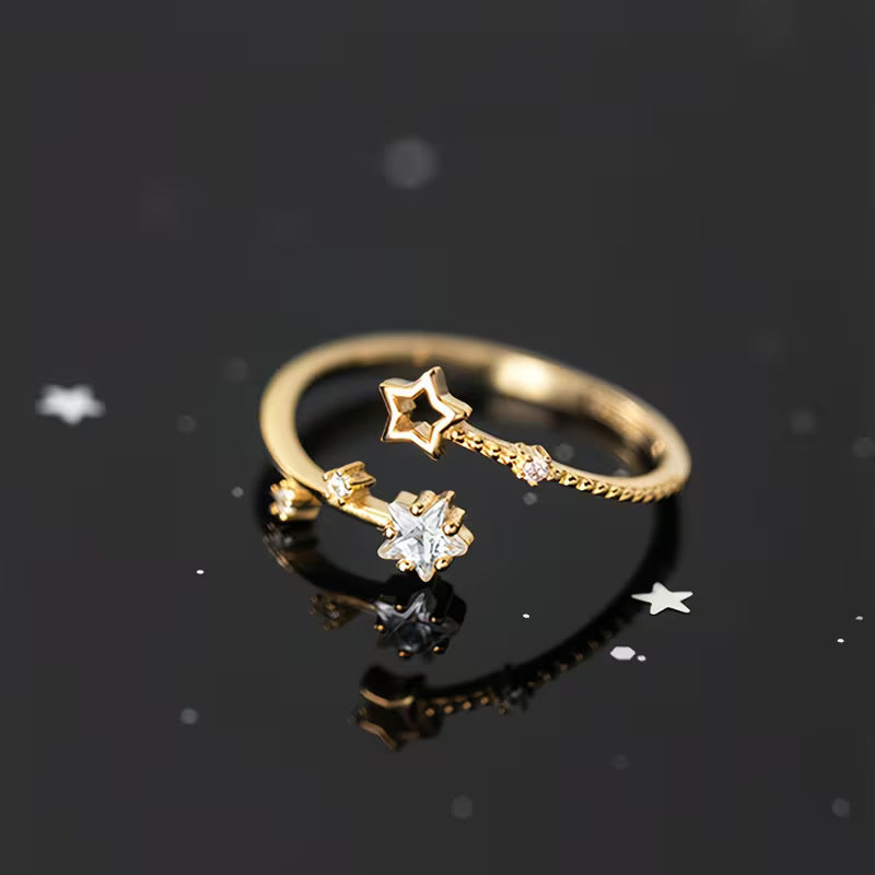 925 Sterling Silver Star Open Ring