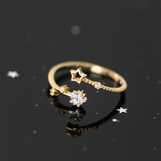 925 Sterling Silver Star Open Ring