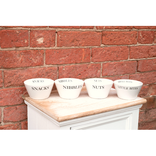 Set of 4 Ceramic Round Snack Bowls