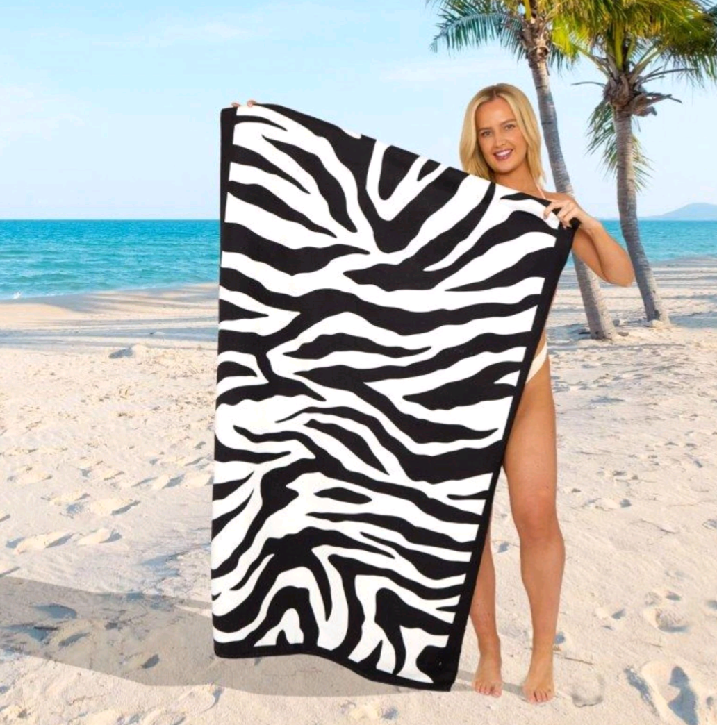Sand Free Beach Towel - Zebra Print