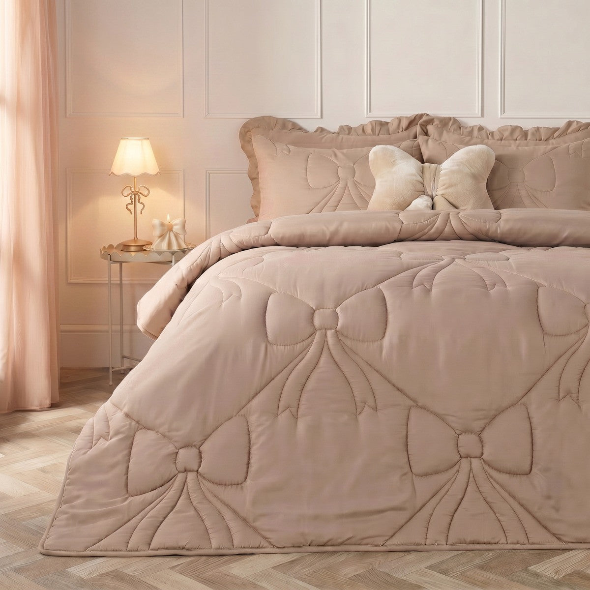 Diamond Bow Quilted Coverless 7.5 Tog Duvet Set