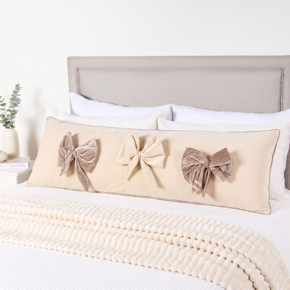 Bow Detail Bolster Pillow