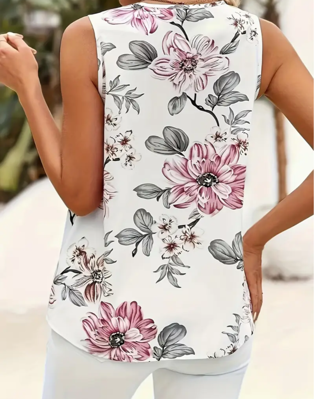 Floral Print Sleeveless Top