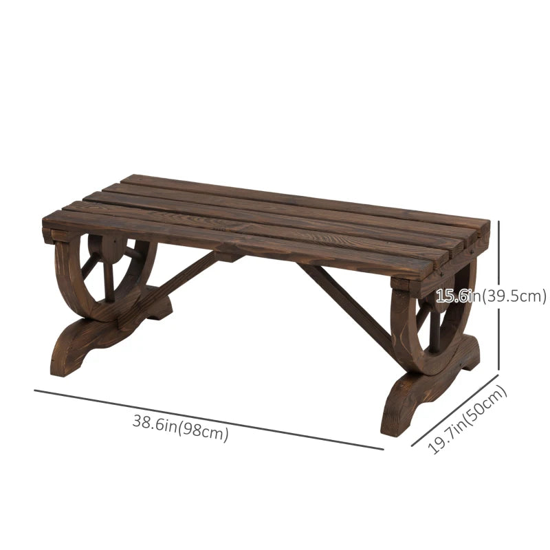 2 Person Garden Rustic Wooden Bench