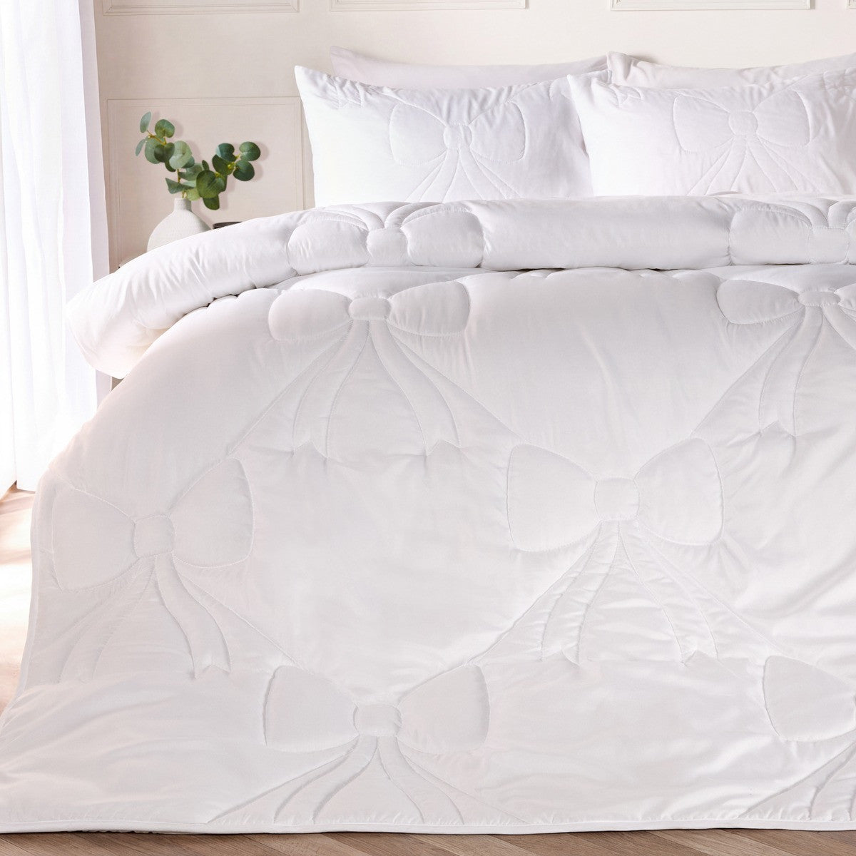 Diamond Bow Quilted Coverless 7.5 Tog Duvet Set