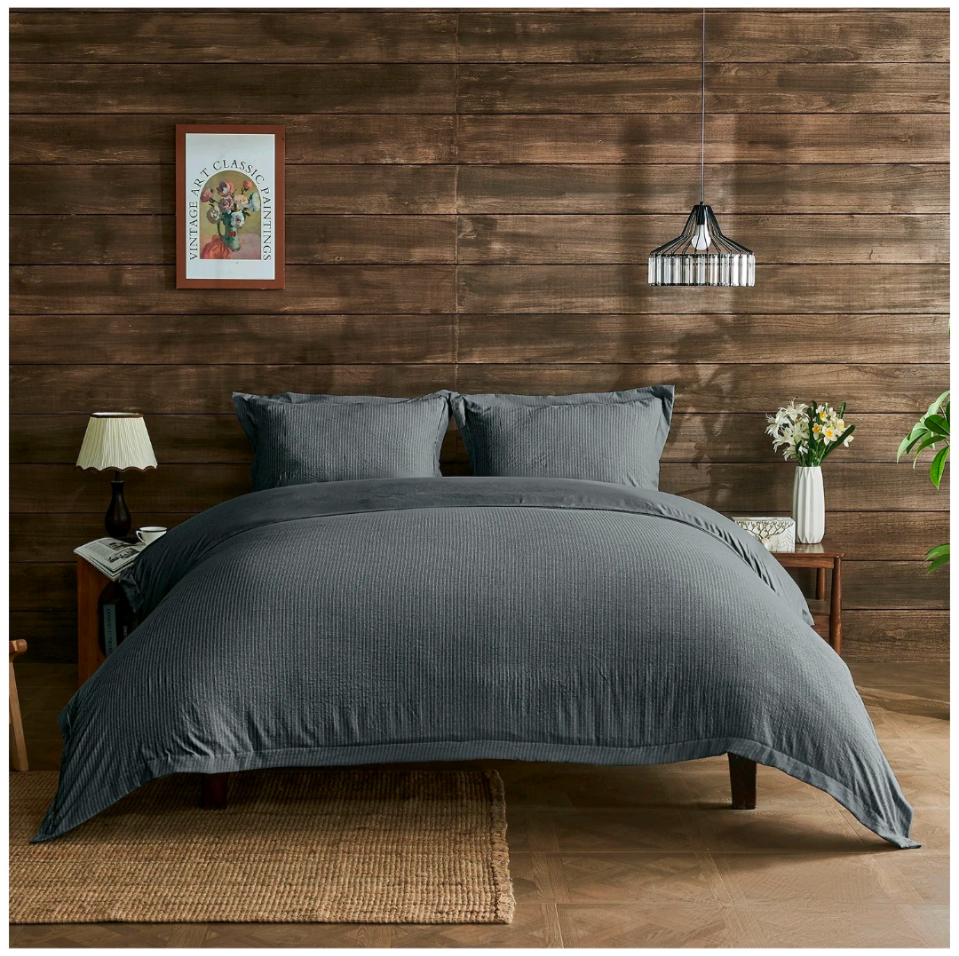 Textured Ribbed Duvet Set