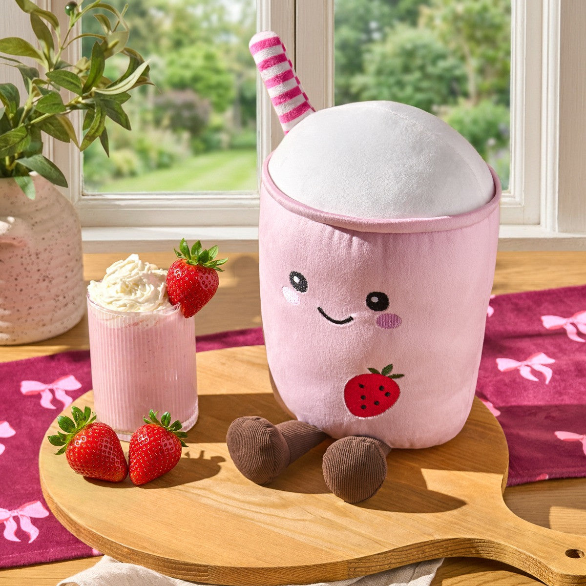 Molly The Milkshake Cushion - Pink