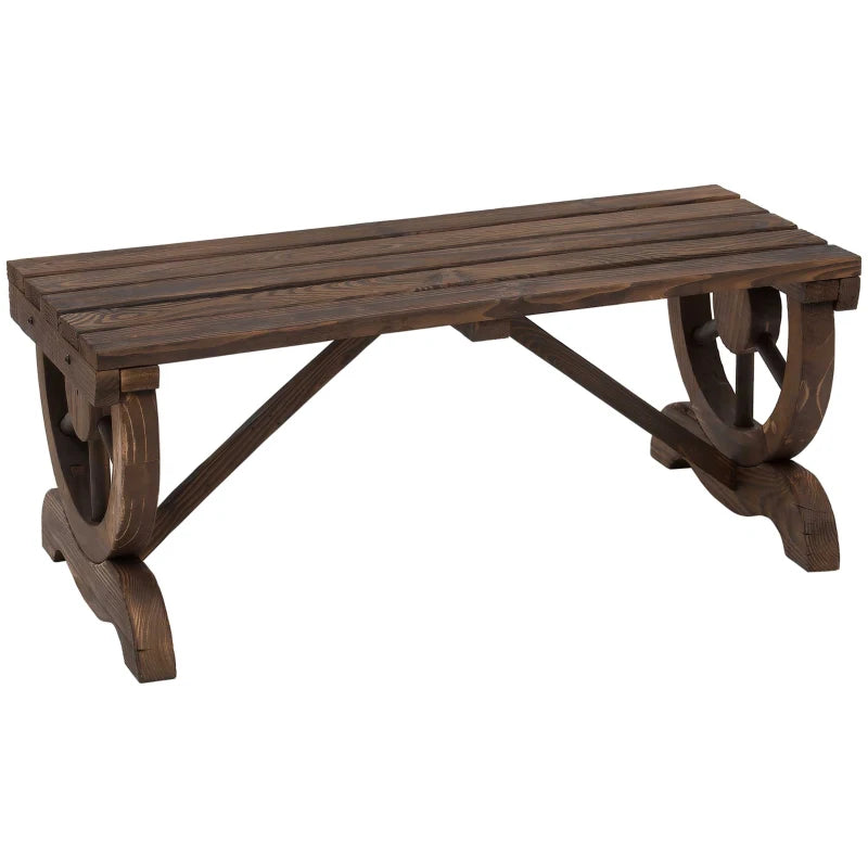 2 Person Garden Rustic Wooden Bench