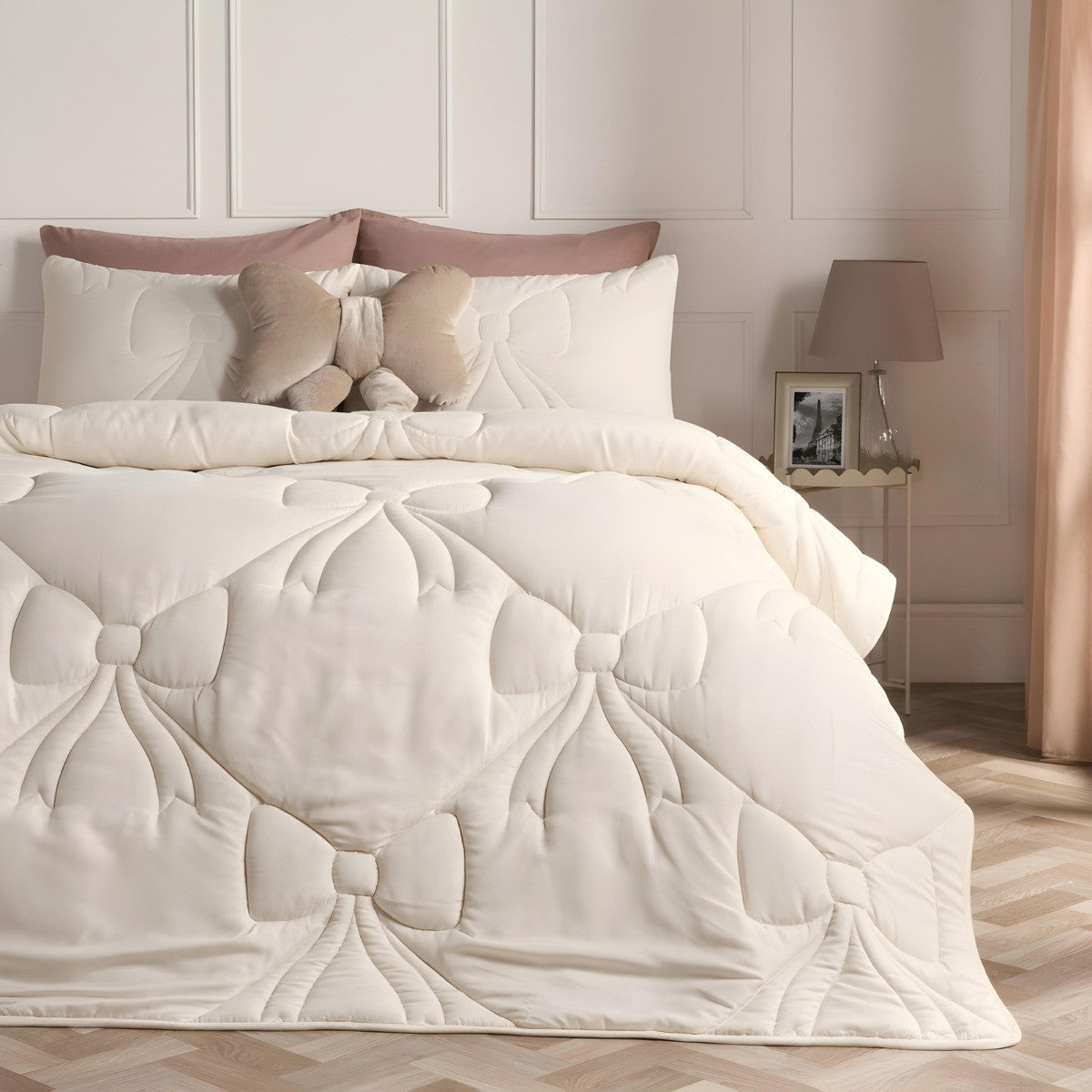 Diamond Bow Quilted Coverless 7.5 Tog Duvet Set