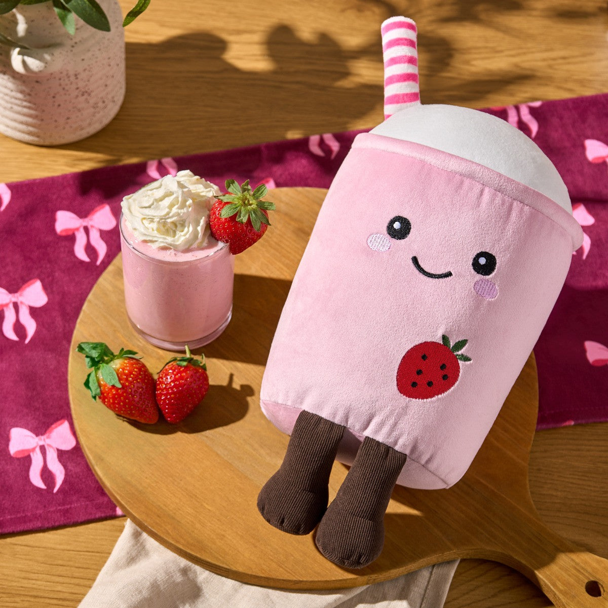 Molly The Milkshake Cushion - Pink
