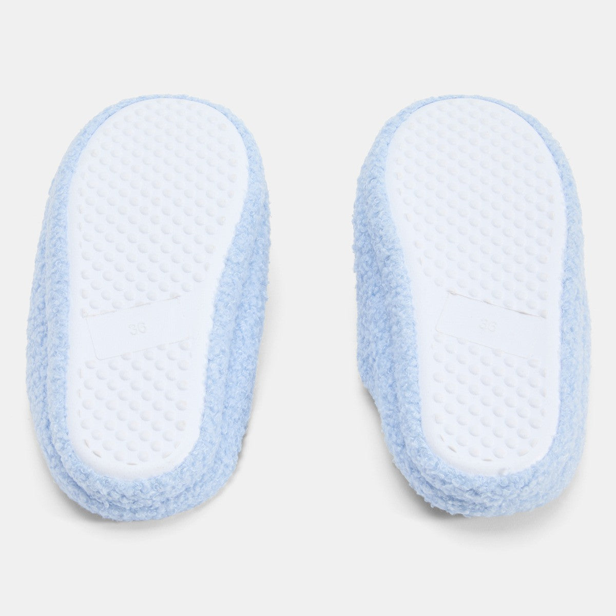 & Bacon Boucle Slippers, Blue