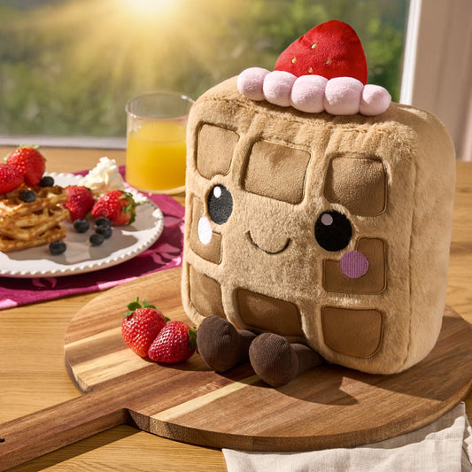 Honey The Waffle Cushion - Natural/Pink