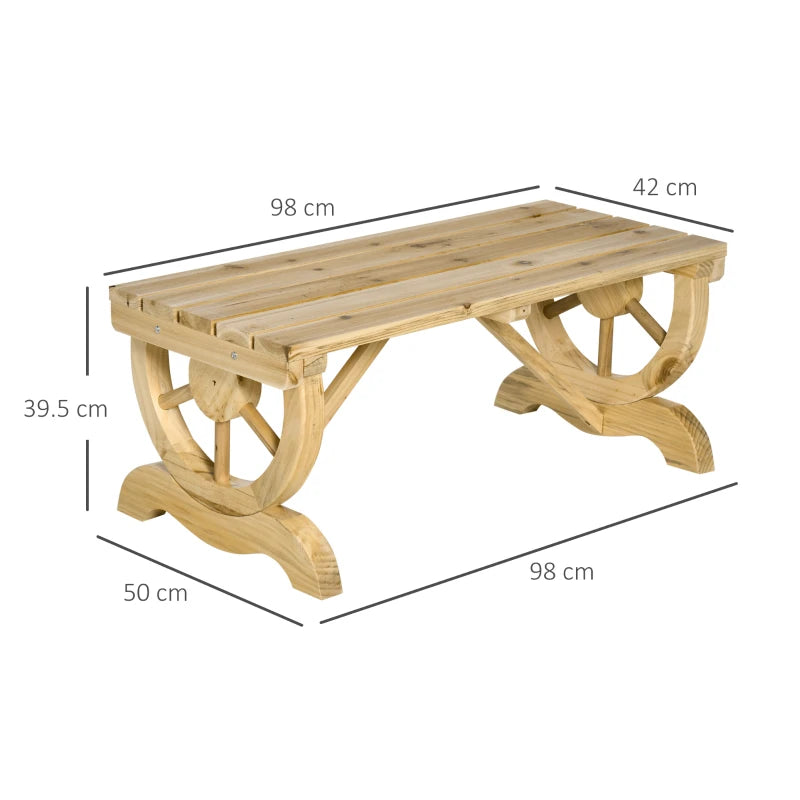 2 Person Garden Rustic Wooden Bench
