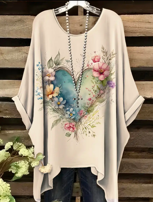 Plus Size Vintage Floral Top