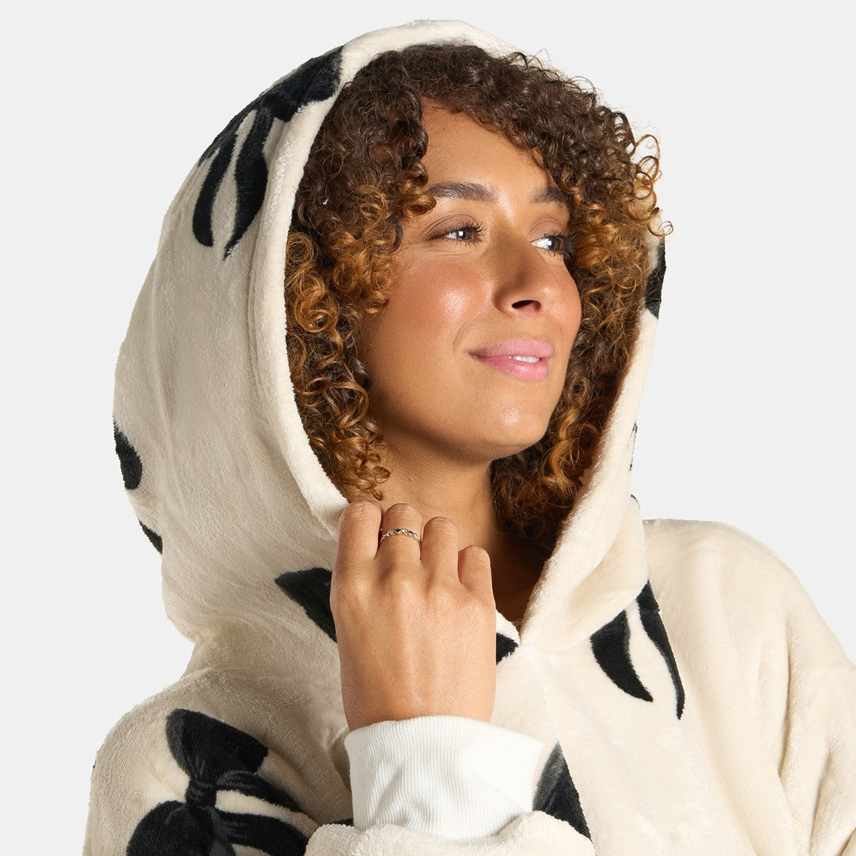 Monochrome Bow Print Hoodie