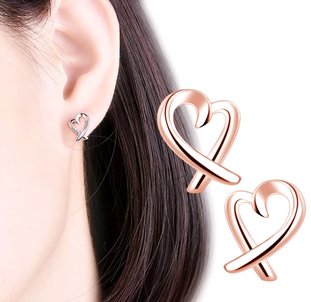 Hollow Heart Stud Earrings