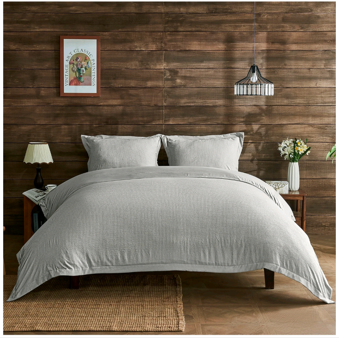 Textured Ribbed Duvet Set