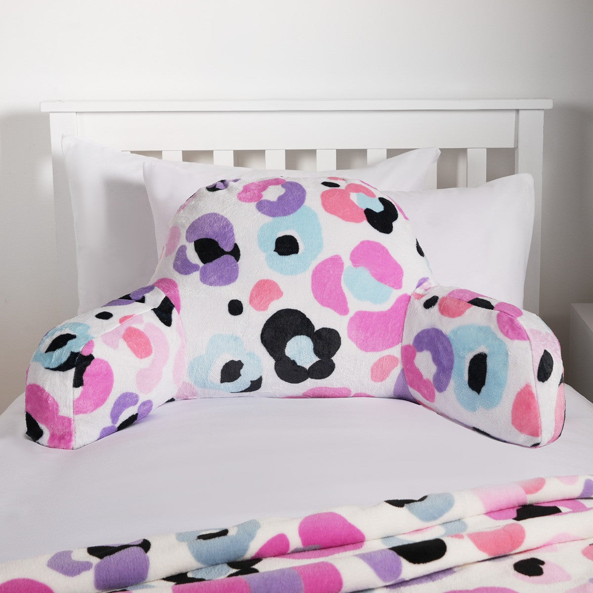 Kids Leopard Fleece Cuddle Cushion - Multi