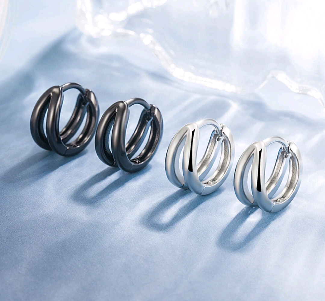 Sterling silver hoop earrings