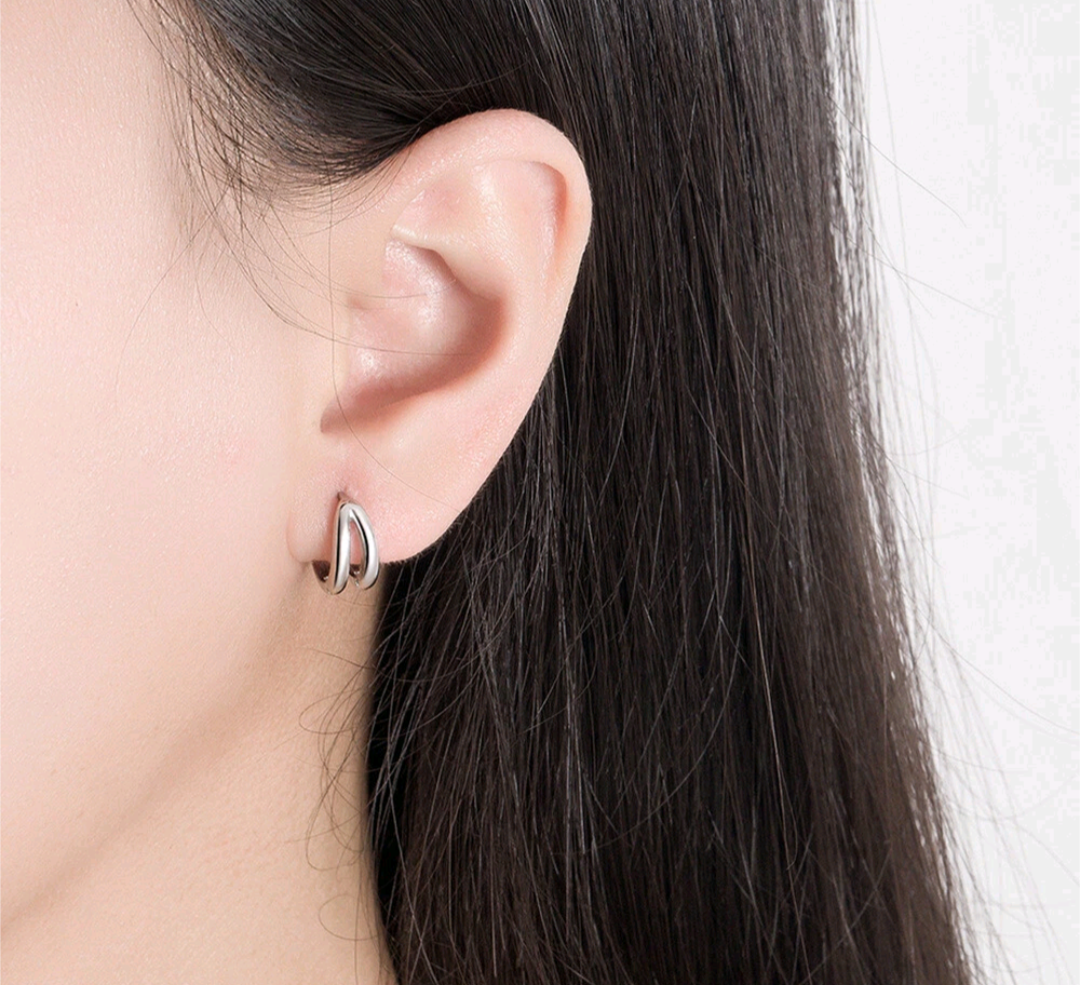 Sterling silver hoop earrings