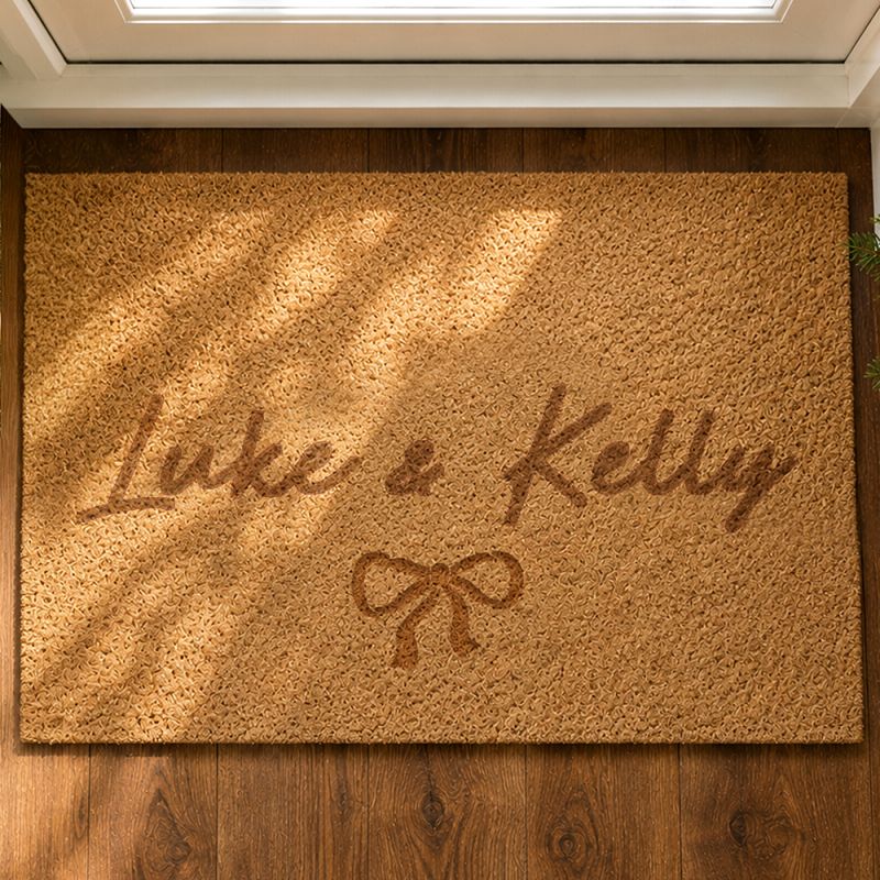 Personalised Bow Rectangle Indoor Doormat
