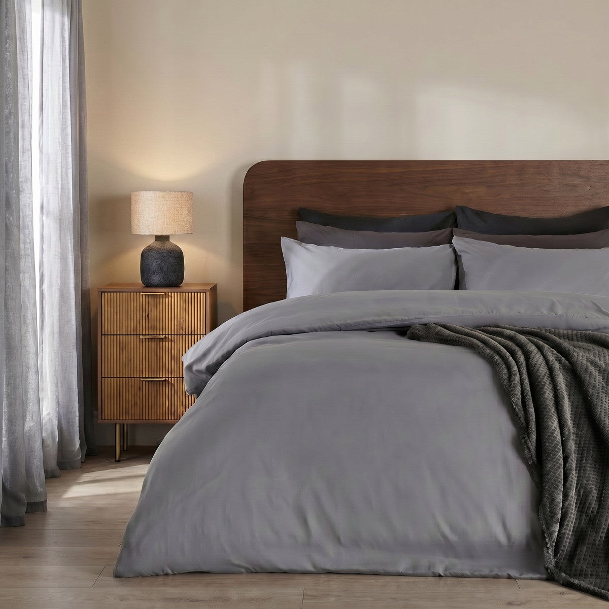 Grey Single Duvet Set - SINGLE