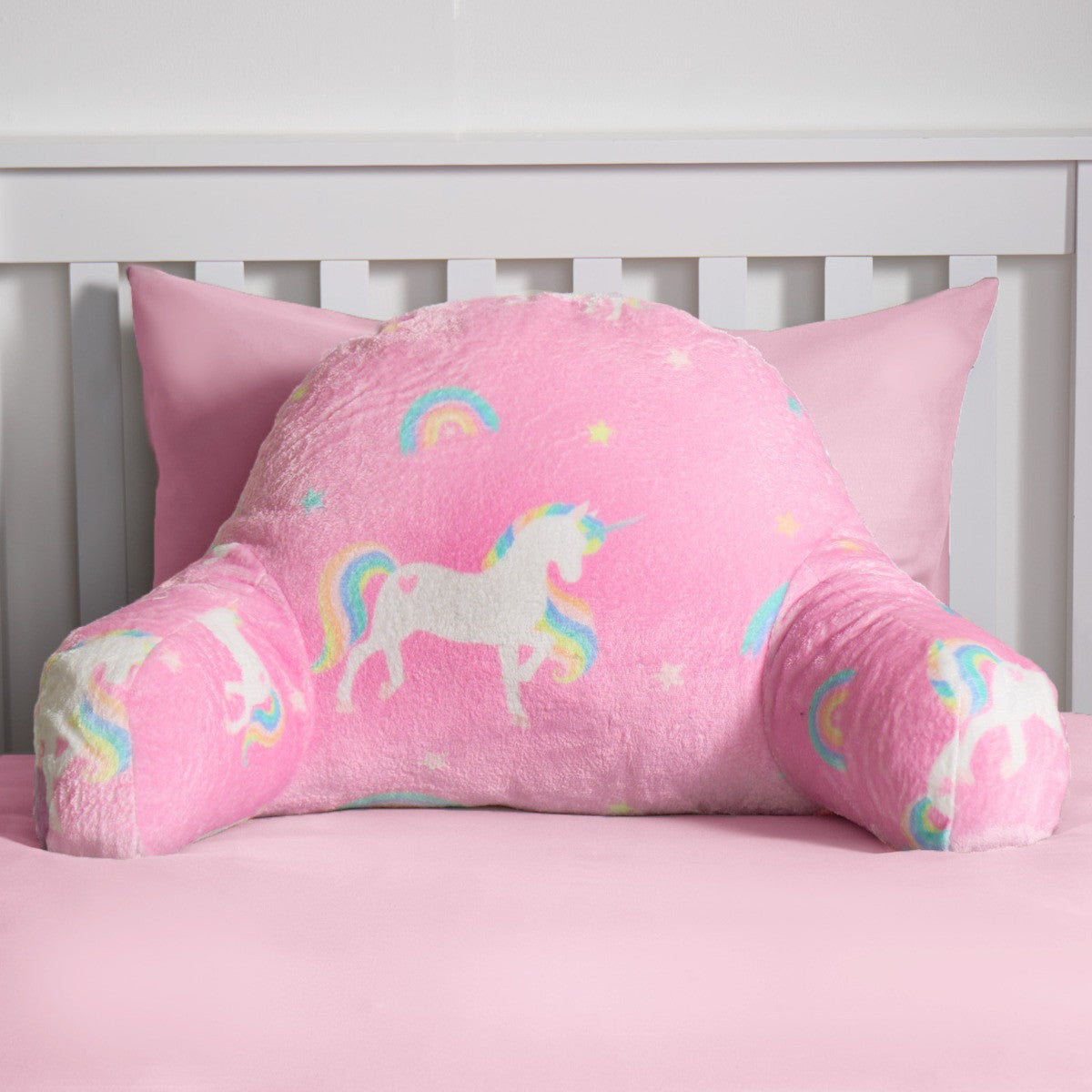 Kids Unicorn Fleece Cuddle Cushion - Pink
