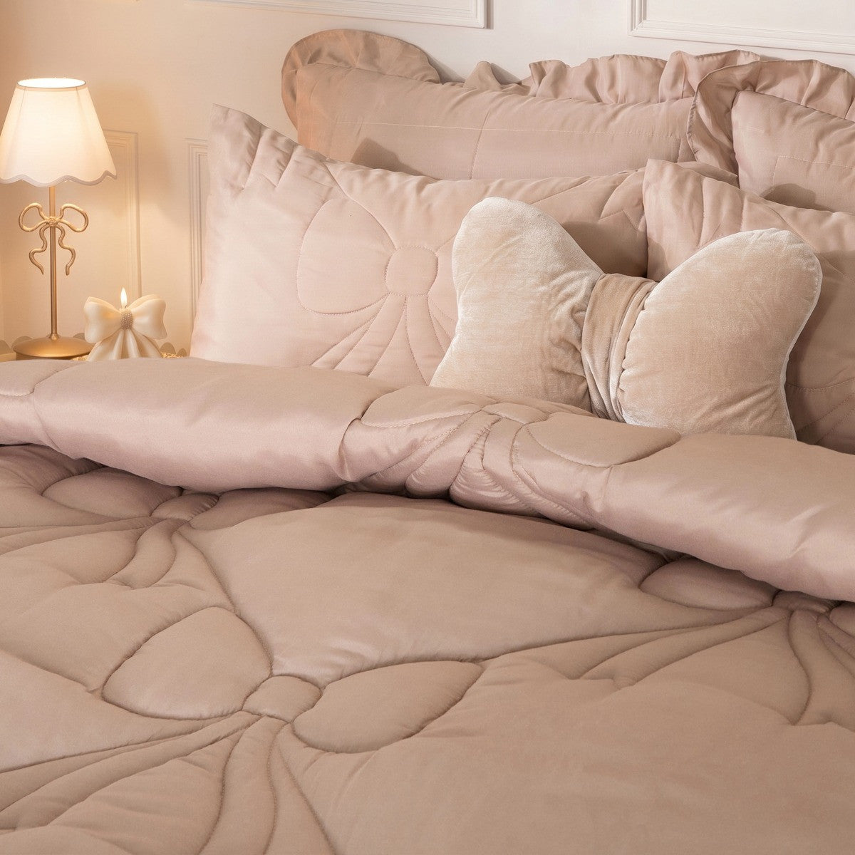 Diamond Bow Quilted Coverless 7.5 Tog Duvet Set