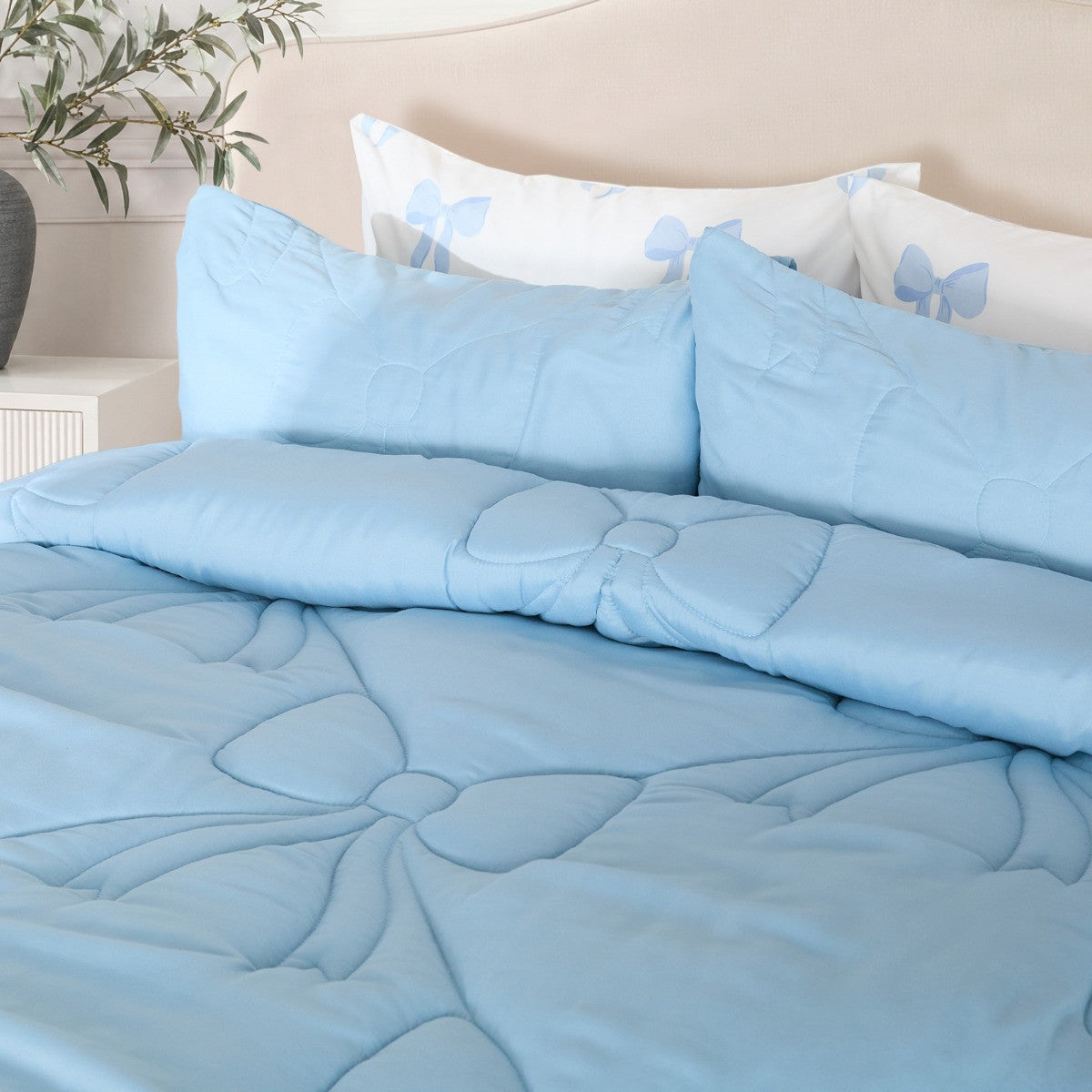 Diamond Bow Quilted Coverless 7.5 Tog Duvet Set
