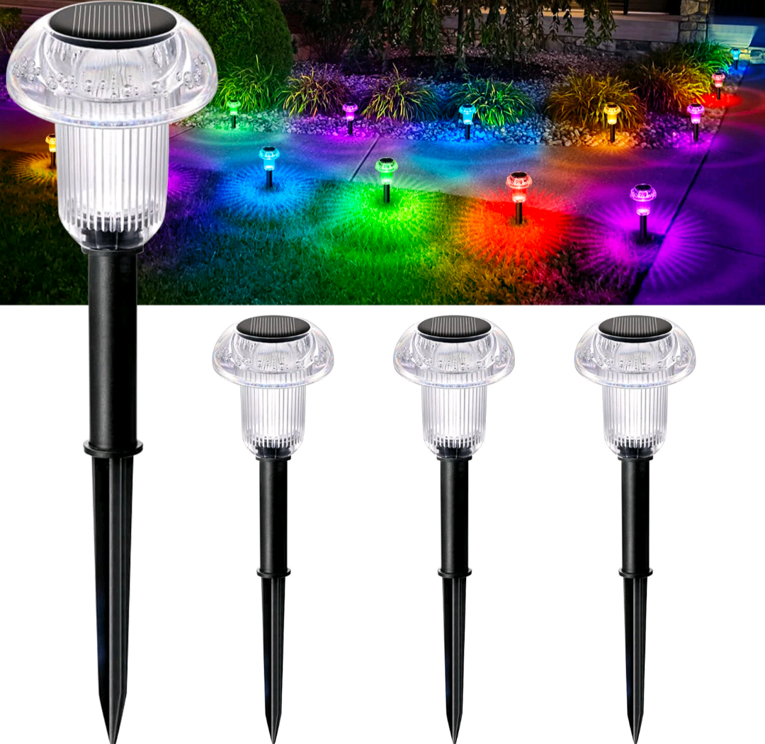 4pc Colour Changing Pathway Solar Lights