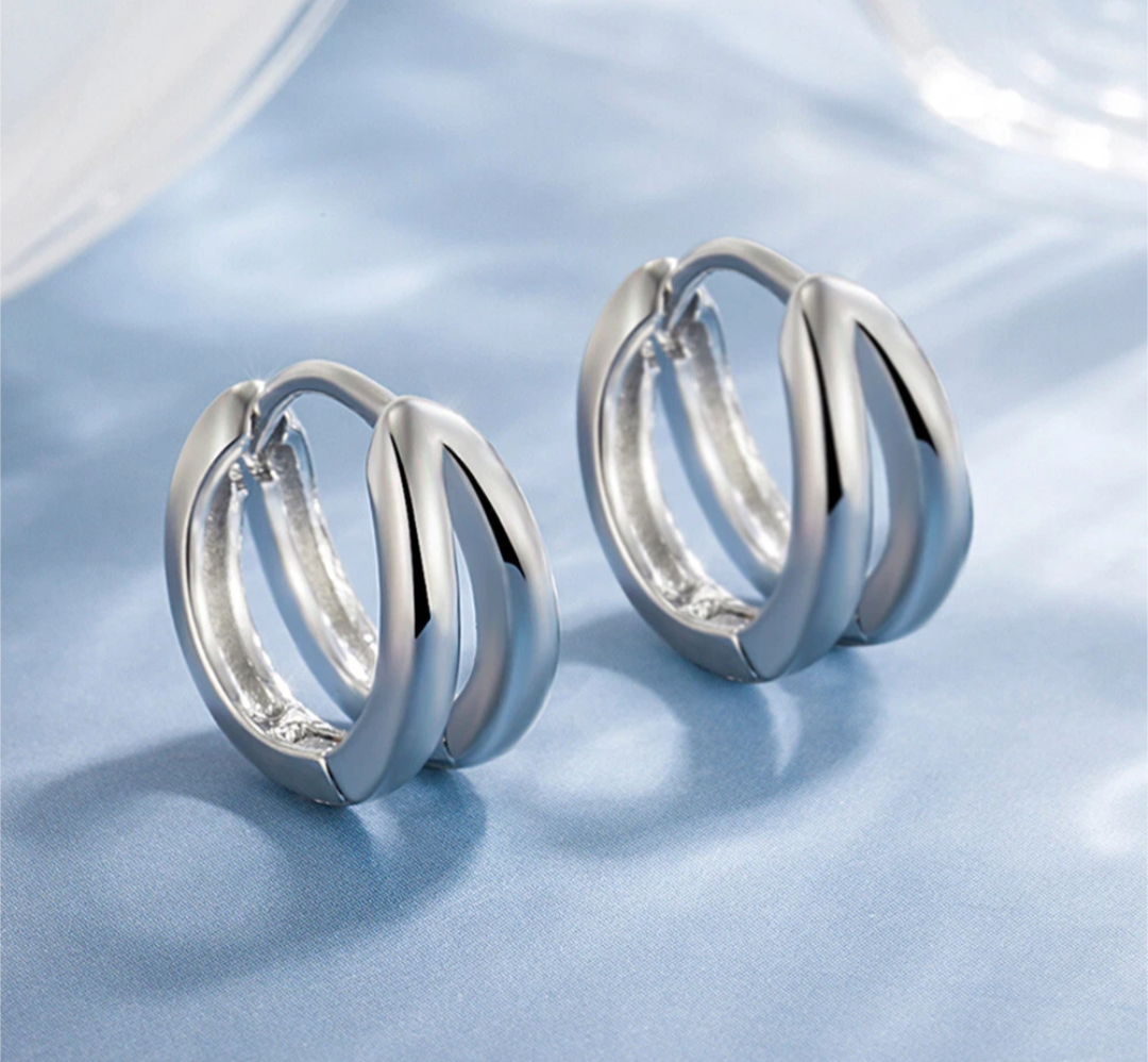 Sterling silver hoop earrings