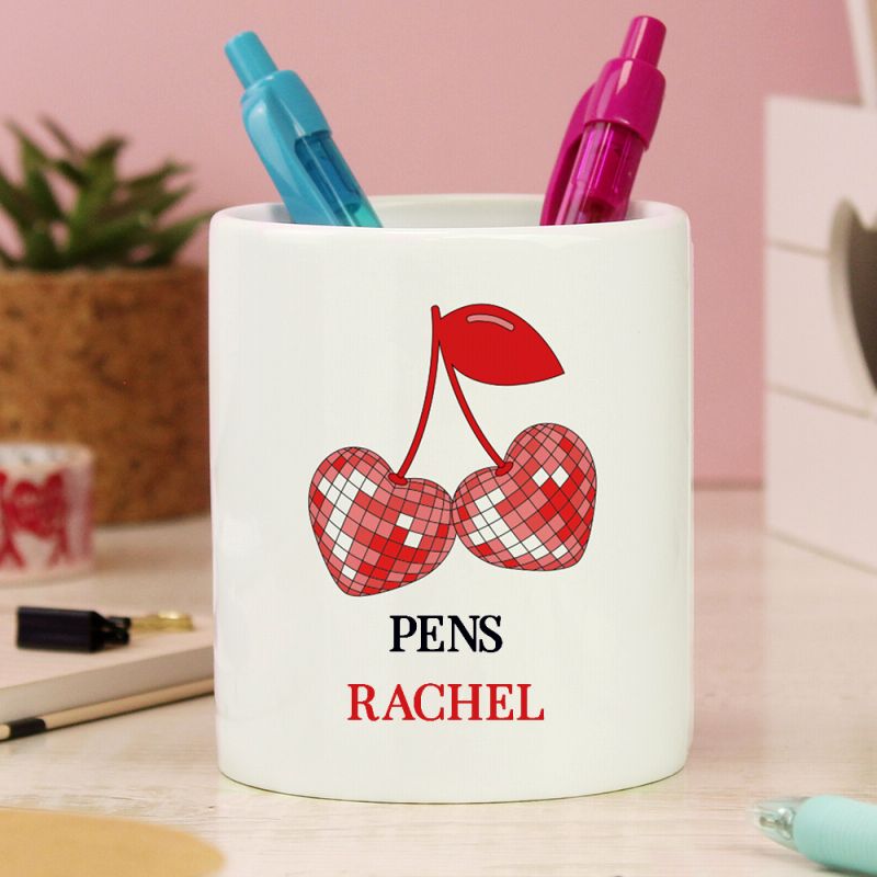 Personalised Cherry Make Up Brush Holder