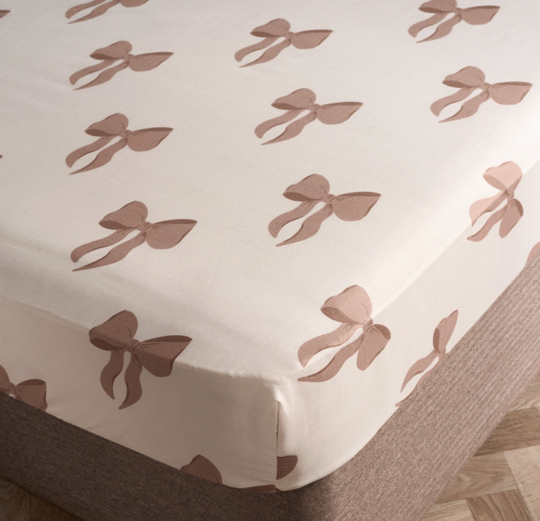 Bow Print Fitted Sheet