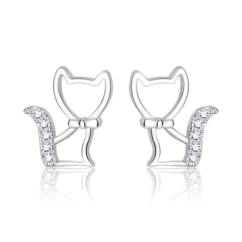 Cute Cat Stud Earrings