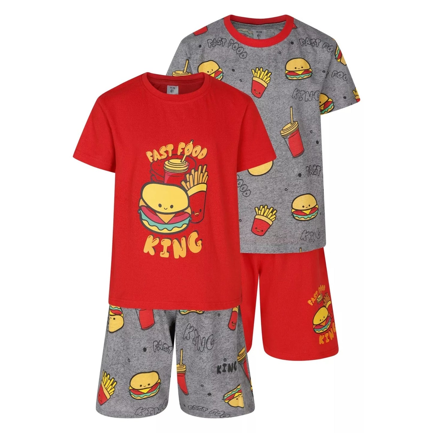 Boys Burger Fries Fast Food PJ Sets