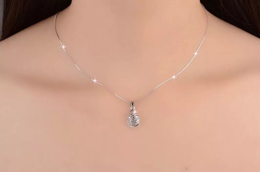 Pink or White Moonstone Pendant Necklace